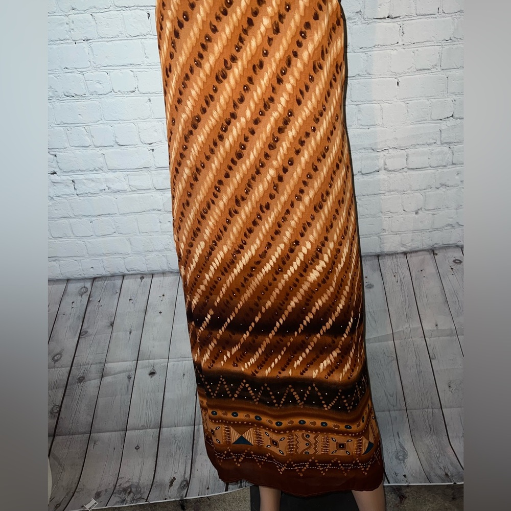 Coldwater Creek orange & brown cheetah print dress size S - Picture 3 of 10